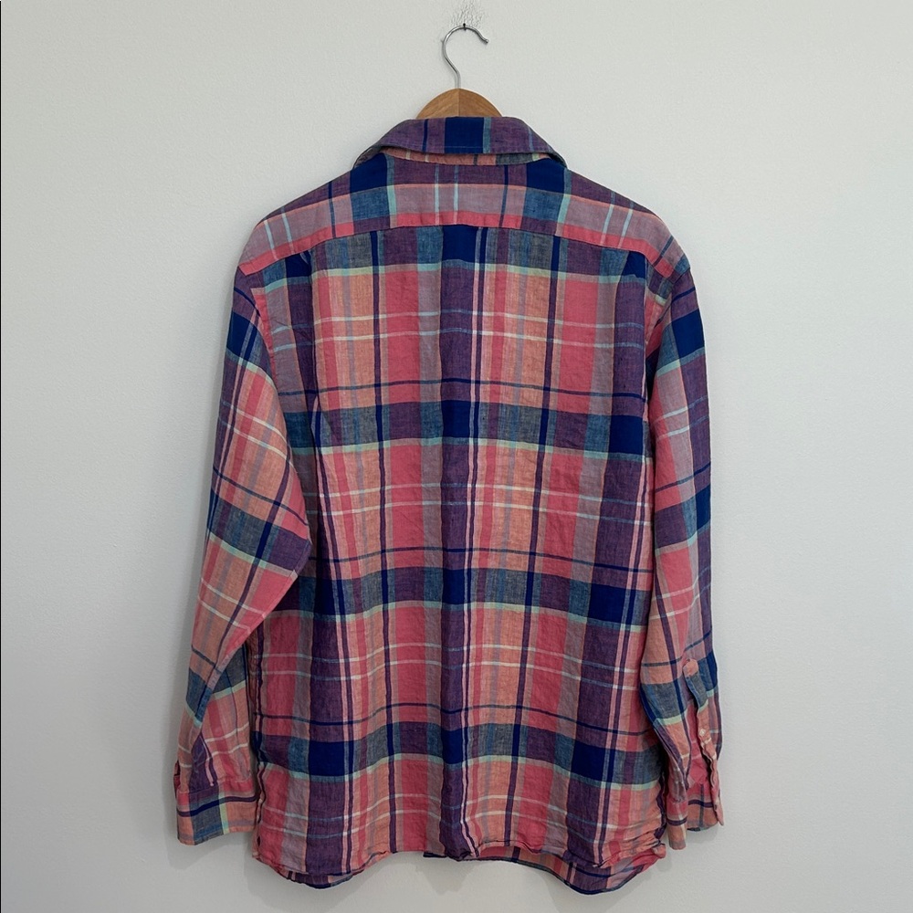 Men’s Daniel Cremieux‎ Pastel Linen Plaid Button Down Shirt Size XL - Picture 4 of 4